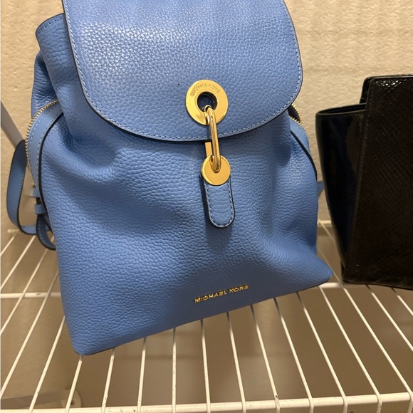 Michael Kors Sky Blue Leather Backpack - Picture 1 of 3